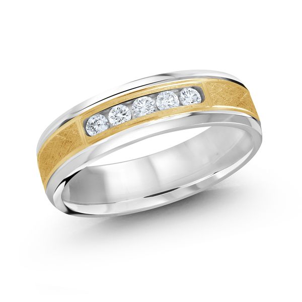 18 K White / Yellow Gold Wedding Band Harmony Jewellers Grimsby, ON