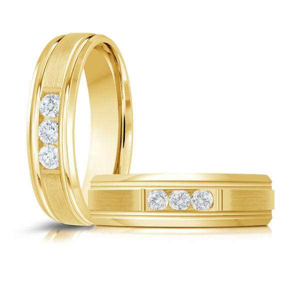 14 K Yellow Gold Wedding Band Image 3 Designer Jewelers Westborough, MA