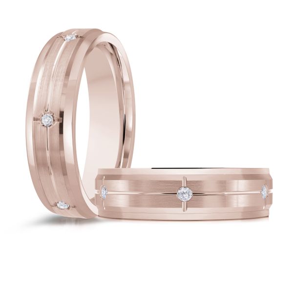 18 K Pink Gold Wedding Band Image 3 Designer Jewelers Westborough, MA