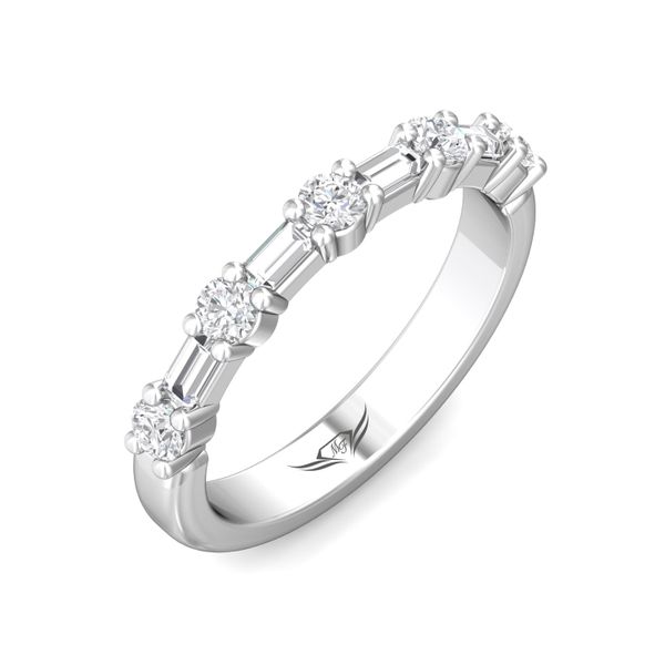 Flyerfit Channel/Shared Prong Platinum Wedding Band G-H VS2-SI1 Image 5 Grogan Jewelers Florence, AL