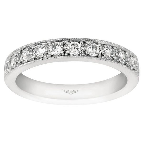 Flyerfit Micropave 18K White Gold Wedding Band G-H VS2-SI1 Image 2 Christopher's Fine Jewelry Pawleys Island, SC