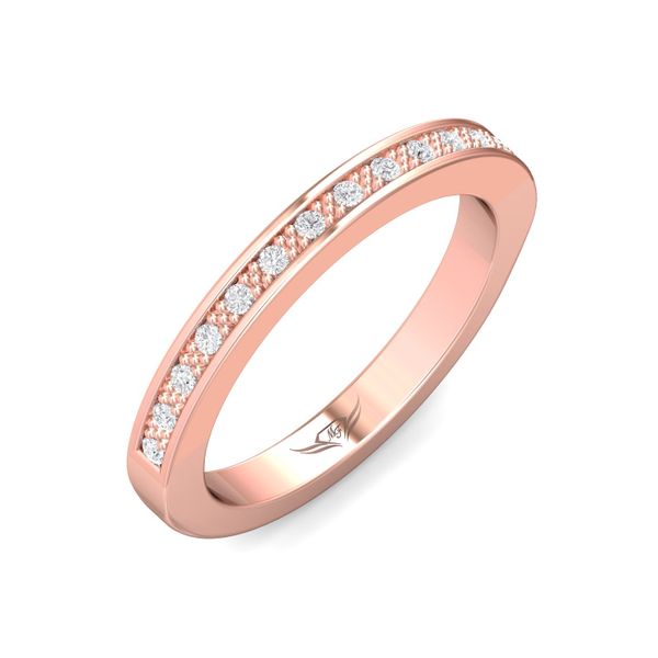 FlyerFit Micropave 18K Pink Gold Wedding Band  Image 5 Wesche Jewelers Melbourne, FL