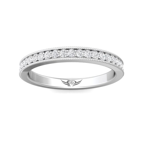 FlyerFit Micropave 14K White Gold Wedding Band  Image 2 Wesche Jewelers Melbourne, FL