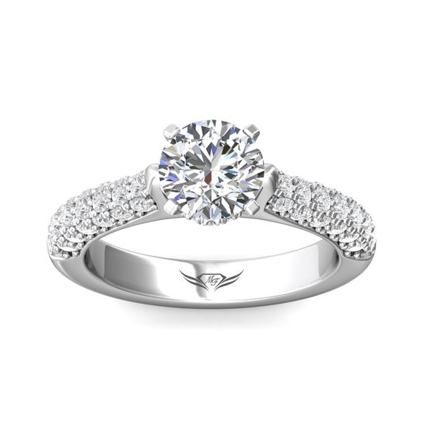 Platinum FlyerFit Micropave Engagement Ring Image 2 Becky Beauchine Kulka Diamonds and Fine Jewelry Okemos, MI
