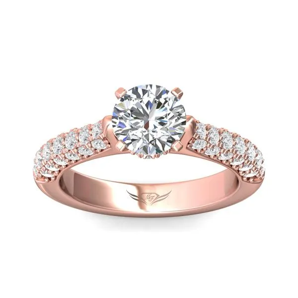 Flyerfit Micropave 14K Pink Gold Engagement Ring G-H VS2-SI1 | Wesche ...