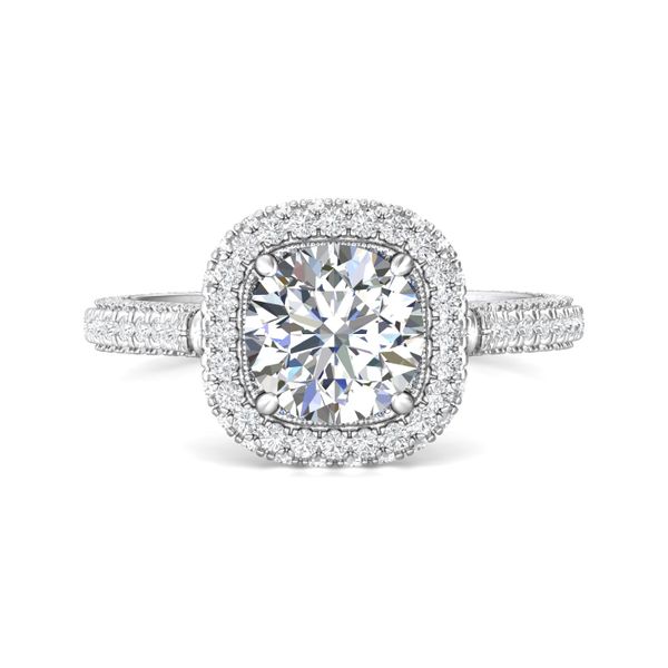 Flyerfit Micropave Halo Platinum Engagement Ring H-I SI1 Becky Beauchine Kulka Diamonds and Fine Jewelry Okemos, MI