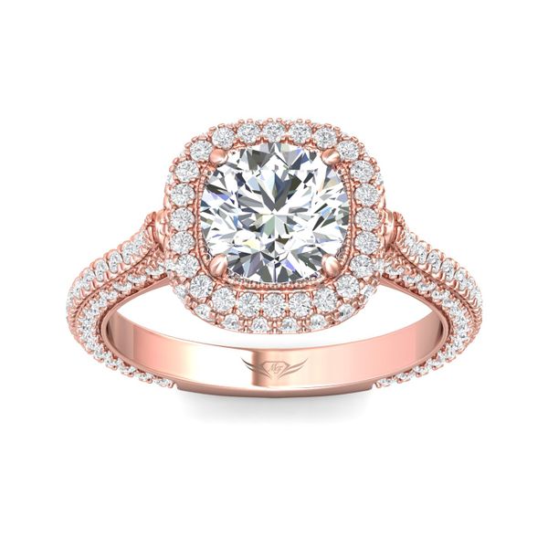 Flyerfit Micropave Halo 14K Pink Gold Engagement Ring H-I SI1 Image 2 Christopher's Fine Jewelry Pawleys Island, SC