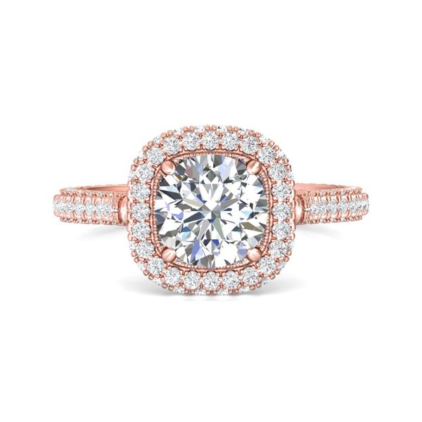 Flyerfit Micropave Halo 18K Pink Gold Engagement Ring H-I SI1 Grogan Jewelers Florence, AL