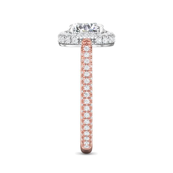 Flyerfit Micropave Halo 18K Pink Gold Shank And White Gold Top Engagement Ring H-I SI1 Image 4 Wesche Jewelers Melbourne, FL