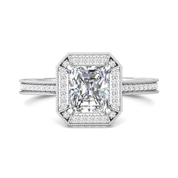 14K White Gold FlyerFit Micropave Halo Engagement Ring Valentine's Fine Jewelry Dallas, PA