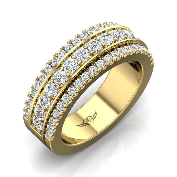 Flyerfit Micropave 18K Yellow Gold Wedding Band G-H VS2-SI1 Image 5 Valentine's Fine Jewelry Dallas, PA