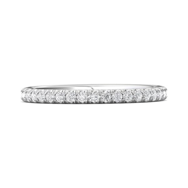 Flyerfit Micropave 18K White Gold Wedding Band H-I SI1 Wesche Jewelers Melbourne, FL