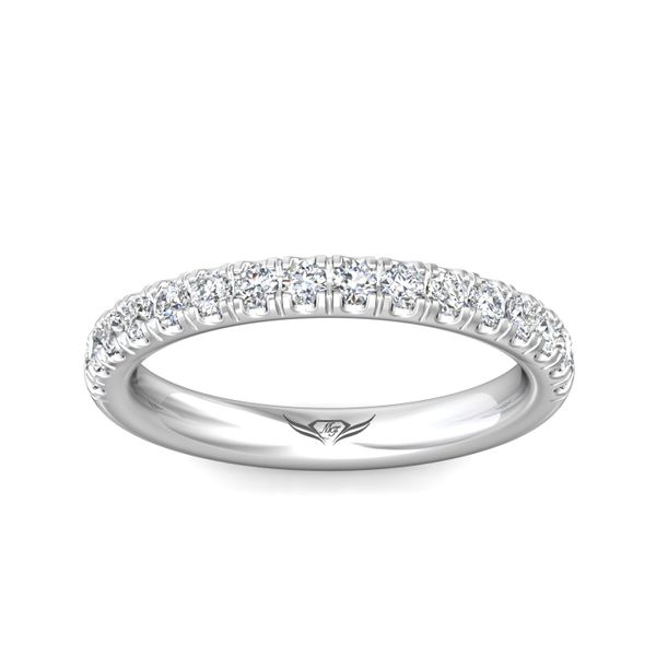 Flyerfit Micropave 14K White Gold Wedding Band H-I SI1 Image 2 Wesche Jewelers Melbourne, FL