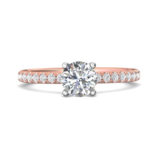 FlyerFit Micropave 14K Pink Gold Shank And White Gold Top Engagement Ring  Christopher's Fine Jewelry Pawleys Island, SC