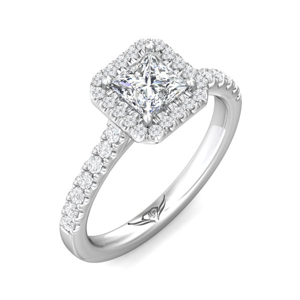 Flyerfit Micropave Halo 18K White Gold Engagement Ring G-H VS2-SI1 Image 5 Becky Beauchine Kulka Diamonds and Fine Jewelry Okemos, MI