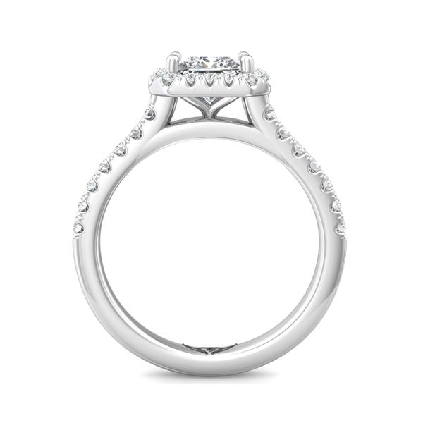 Flyerfit Micropave Halo 18K White Gold Engagement Ring H-I SI1 Image 3 Grogan Jewelers Florence, AL