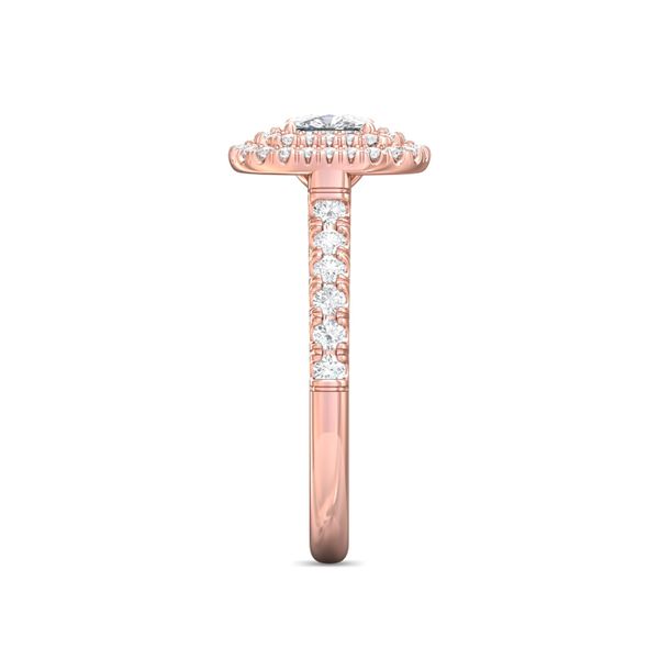 Flyerfit Micropave Halo 14K Pink Gold Engagement Ring G-H VS2-SI1 Image 4 Grogan Jewelers Florence, AL