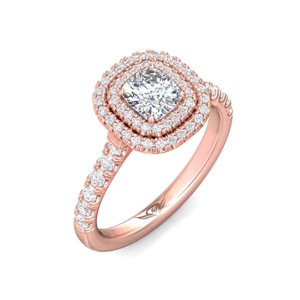 Flyerfit Micropave Halo 14K Pink Gold Engagement Ring H-I SI1 Image 5 Becky Beauchine Kulka Diamonds and Fine Jewelry Okemos, MI