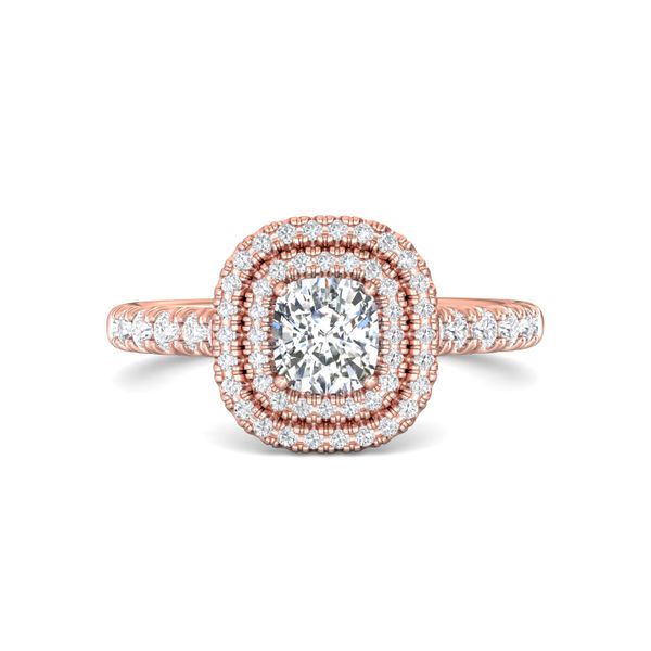 Flyerfit Micropave Halo 14K Pink Gold Engagement Ring H-I SI2 Becky Beauchine Kulka Diamonds and Fine Jewelry Okemos, MI