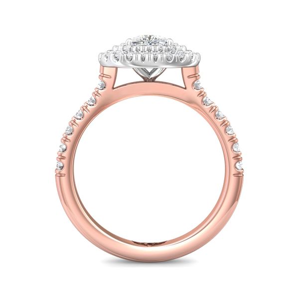 Flyerfit Micropave Halo 18K Pink Gold Shank And White Gold Top Engagement Ring H-I SI2 Image 3 Christopher's Fine Jewelry Pawleys Island, SC