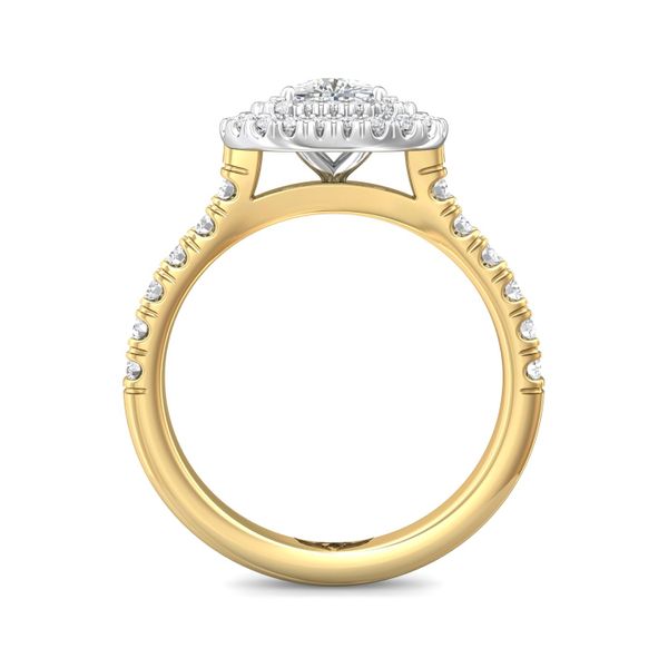 Flyerfit Micropave Halo 18K Yellow Gold Shank And White Gold Top Engagement Ring H-I SI1 Image 3 Becky Beauchine Kulka Diamonds and Fine Jewelry Okemos, MI