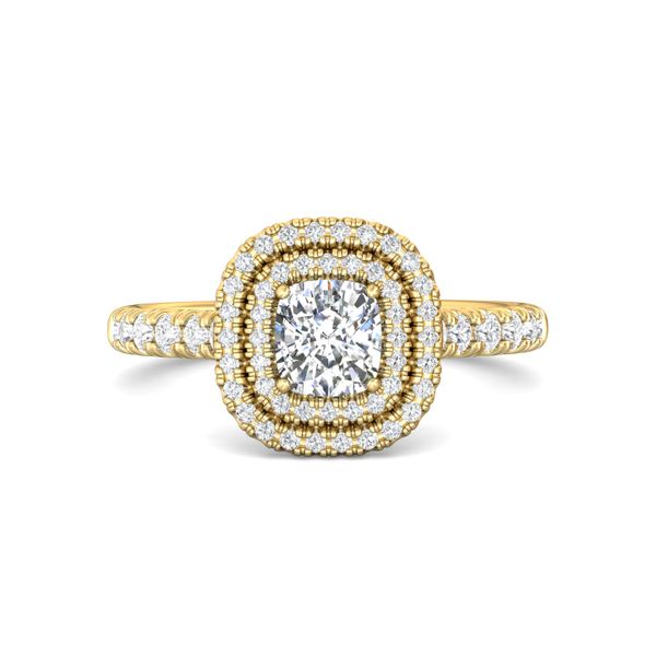 Flyerfit Micropave Halo 14K Yellow Gold Engagement Ring H-I SI2 Wesche Jewelers Melbourne, FL