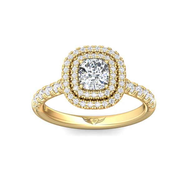 Flyerfit Micropave Halo 18K Yellow Gold Engagement Ring G-H VS2-SI1 Image 2 Christopher's Fine Jewelry Pawleys Island, SC