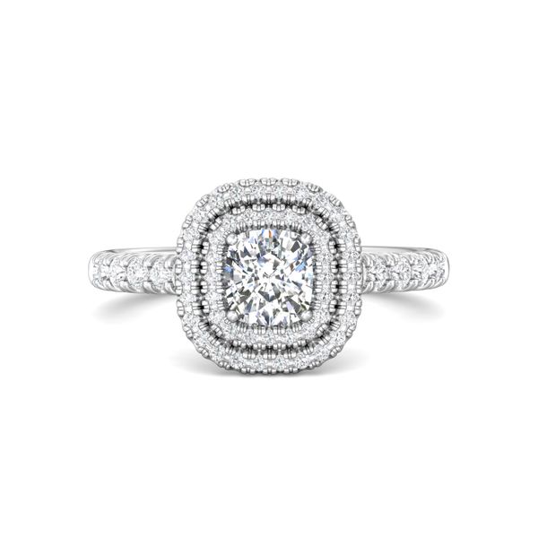 Flyerfit Micropave Halo 18K White Gold Engagement Ring G-H VS2-SI1 Christopher's Fine Jewelry Pawleys Island, SC