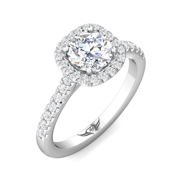 Flyerfit Micropave Halo 18K White Gold Engagement Ring H-I SI1 Image 5 Becky Beauchine Kulka Diamonds and Fine Jewelry Okemos, MI