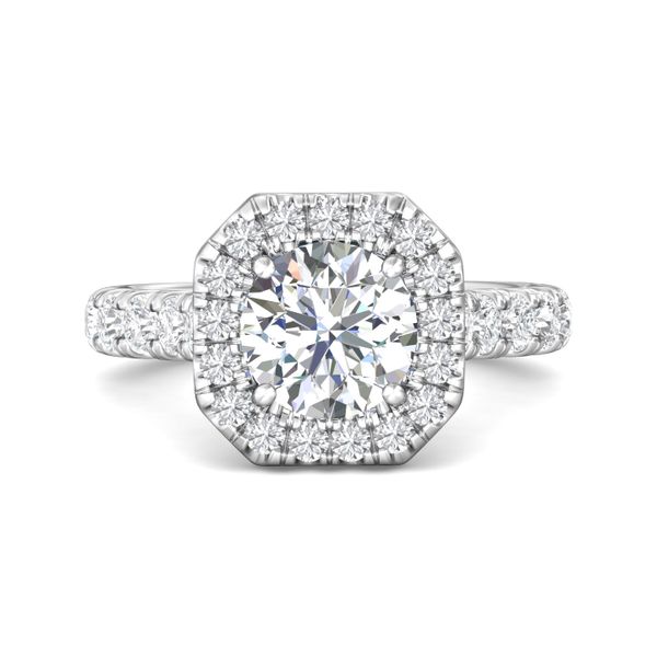 Flyerfit Micropave Halo 14K White Gold Engagement Ring G-H VS2-SI1 Grogan Jewelers Florence, AL