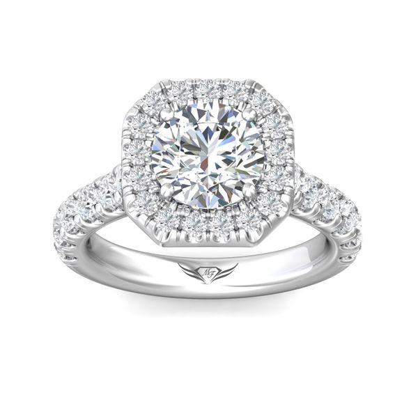 Flyerfit Micropave Halo 14K White Gold Engagement Ring H-I SI1 Image 2 Christopher's Fine Jewelry Pawleys Island, SC