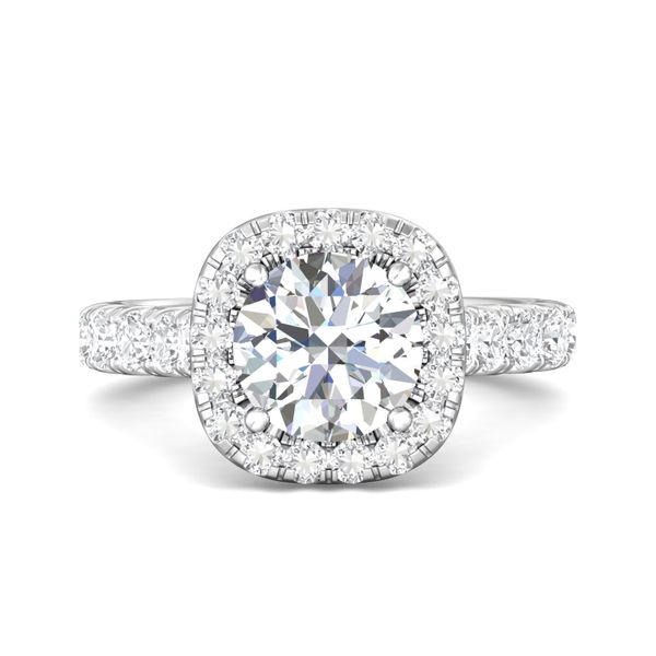 Flyerfit Micropave Halo 18K White Gold Engagement Ring G-H VS2-SI1 Becky Beauchine Kulka Diamonds and Fine Jewelry Okemos, MI