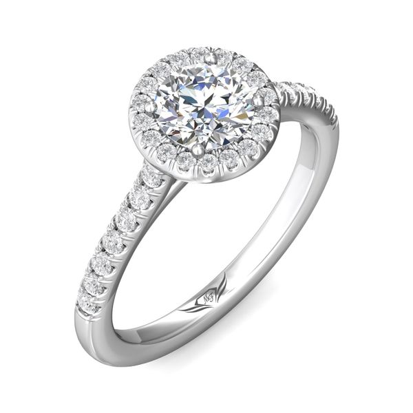 Flyerfit Micropave Halo 18K White Gold Engagement Ring H-I SI1 Image 5 Christopher's Fine Jewelry Pawleys Island, SC