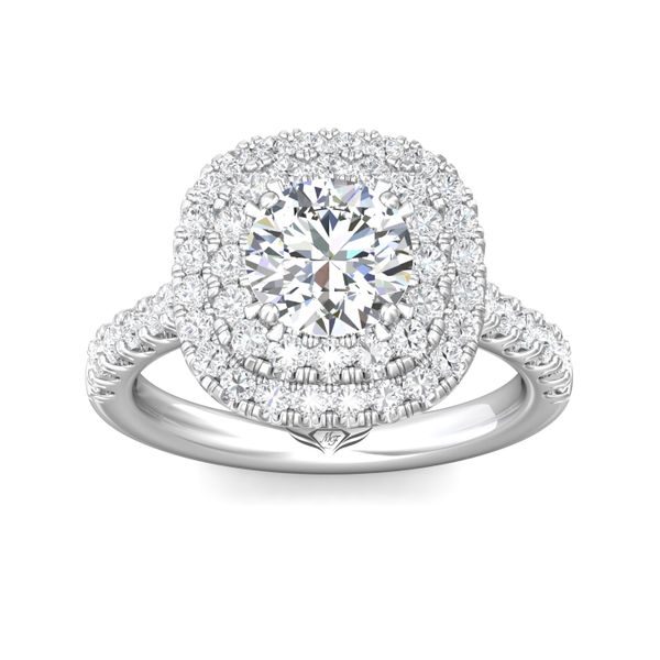 Flyerfit Micropave Halo 18K White Gold Engagement Ring H-I SI1 Image 2 Christopher's Fine Jewelry Pawleys Island, SC