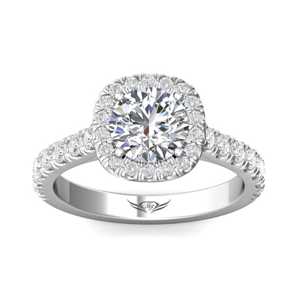 Flyerfit Micropave Halo 18K White Gold Engagement Ring G-H VS2-SI1 Image 2 Christopher's Fine Jewelry Pawleys Island, SC
