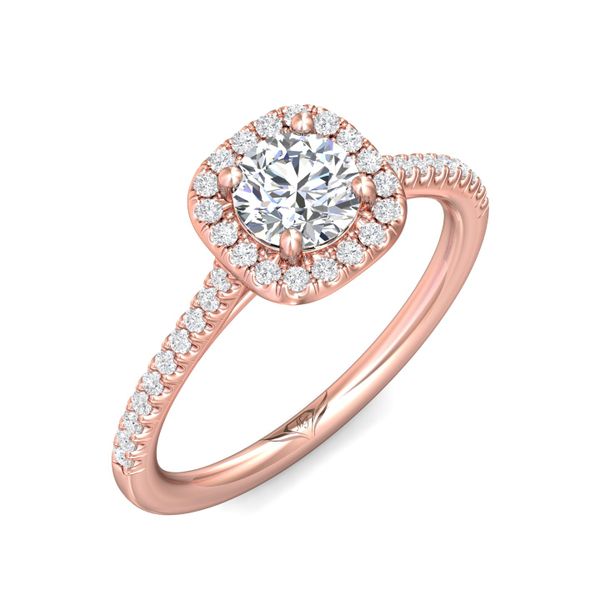 Flyerfit Micropave Halo 18K Pink Gold Engagement Ring H-I SI1 Image 5 Christopher's Fine Jewelry Pawleys Island, SC