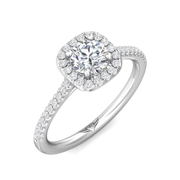 Flyerfit Micropave Halo 14K White Gold Engagement Ring G-H VS2-SI1 Image 5 Grogan Jewelers Florence, AL