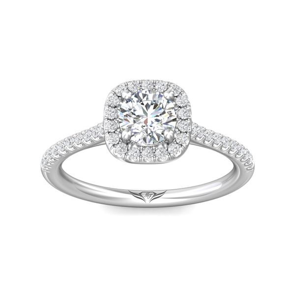 Flyerfit Micropave Halo 14K White Gold Engagement Ring H-I SI1 Image 2 Becky Beauchine Kulka Diamonds and Fine Jewelry Okemos, MI