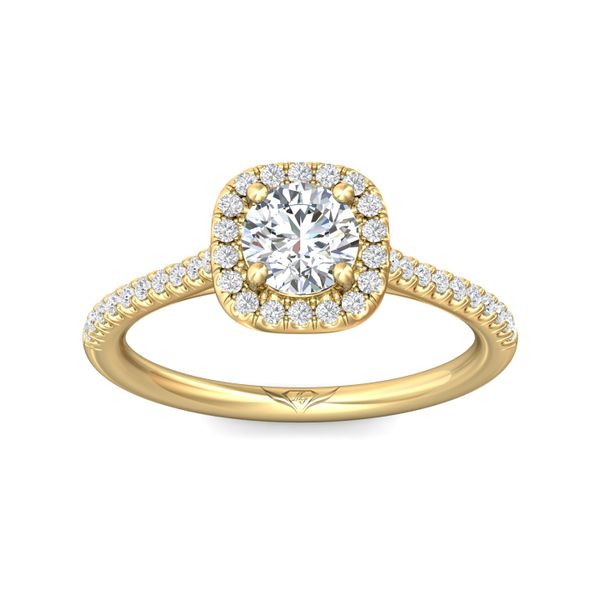 Flyerfit Micropave Halo 14K Yellow Gold Engagement Ring H-I SI1 Image 2 Wesche Jewelers Melbourne, FL
