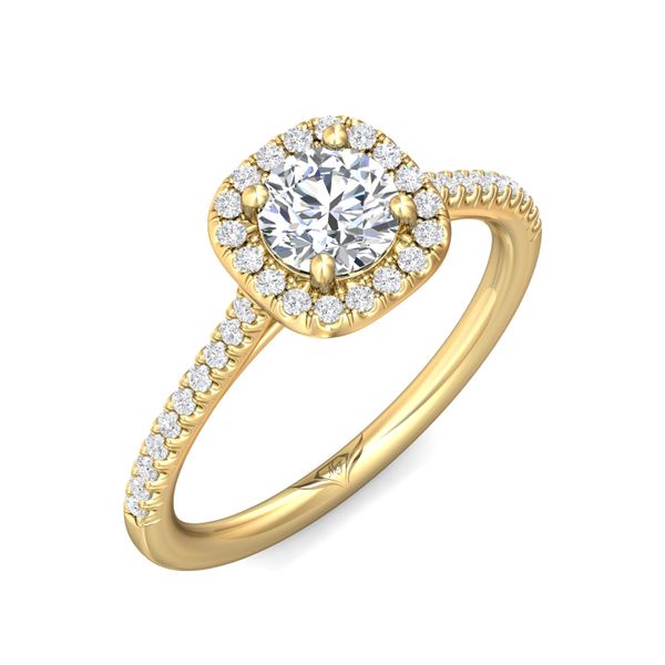 Flyerfit Micropave Halo 14K Yellow Gold Engagement Ring H-I SI1 Image 5 Grogan Jewelers Florence, AL