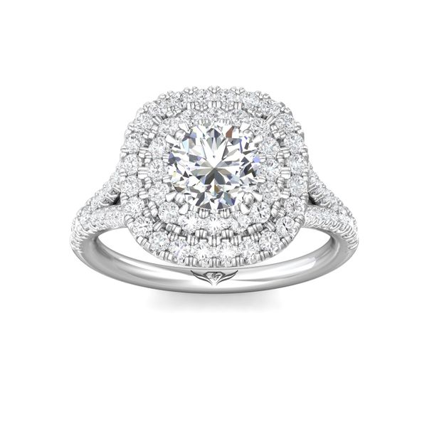 Flyerfit Micropave Halo 18K White Gold Engagement Ring G-H VS2-SI1 Image 2 Wesche Jewelers Melbourne, FL