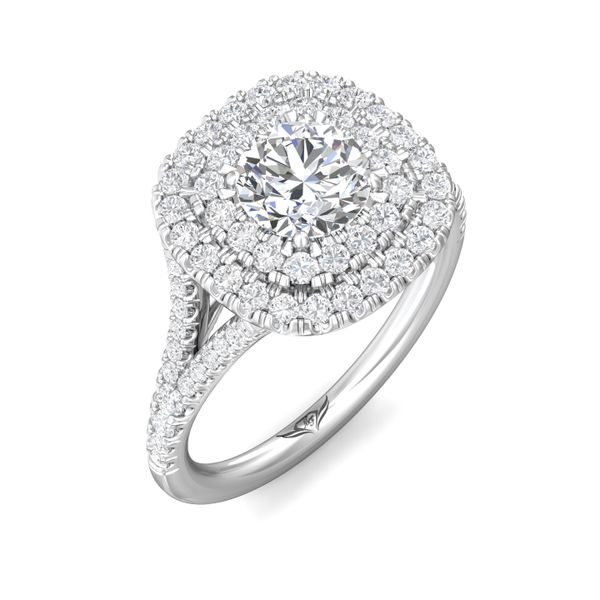 Flyerfit Micropave Halo 18K White Gold Engagement Ring H-I SI1 Image 5 Becky Beauchine Kulka Diamonds and Fine Jewelry Okemos, MI