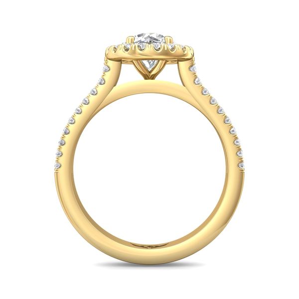 FlyerFit Micropave Halo 14K Yellow Gold Engagement Ring  Image 3 Grogan Jewelers Florence, AL