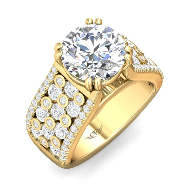 Scalloped Pavé Diamond Engagement Ring in 18k Yellow Gold (3/8 ct. tw.)