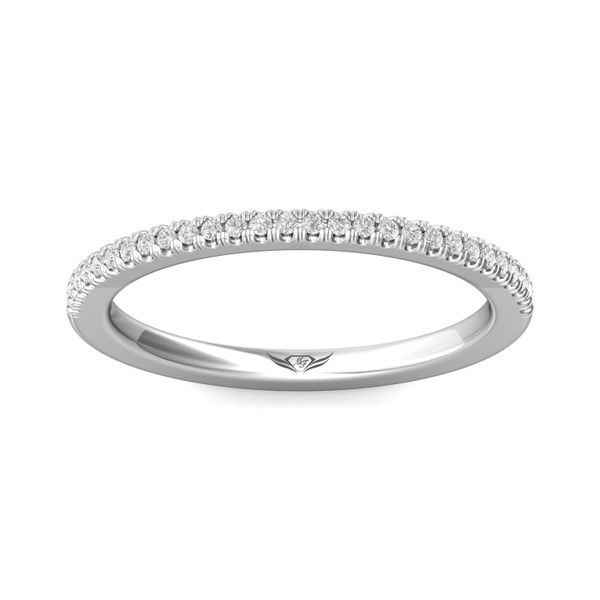 FlyerFit Micropave 14K White Gold Wedding Band  Image 2 Wesche Jewelers Melbourne, FL
