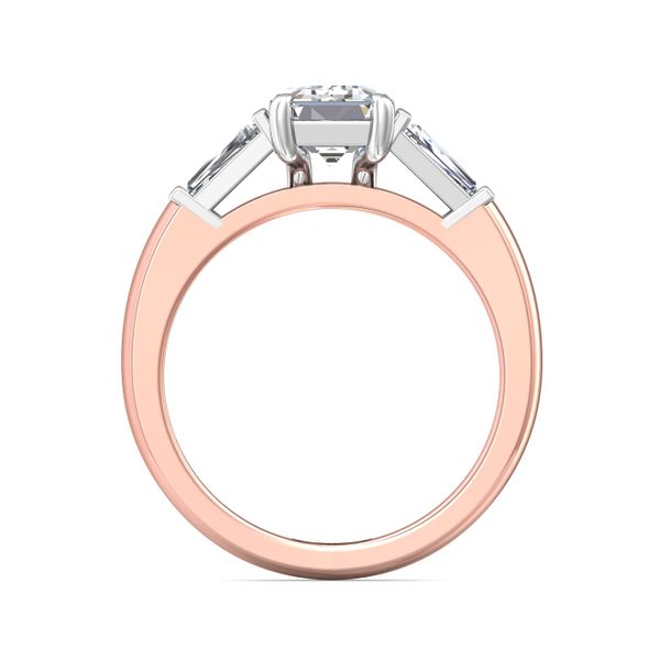 Flyerfit Three Stone 14K Pink Gold Shank And White Gold Top Engagement Ring G-H VS2-SI1 Image 3 Grogan Jewelers Florence, AL