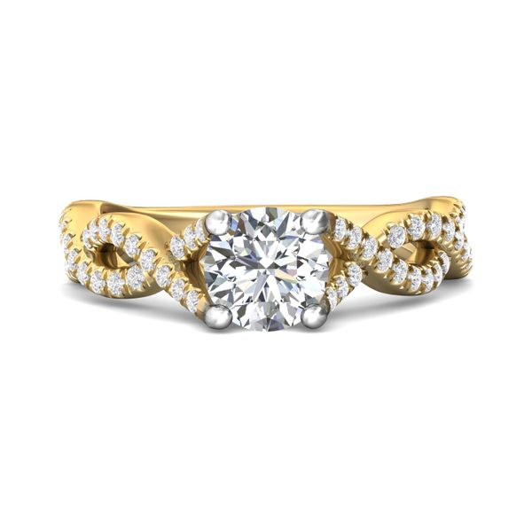 Flyerfit Split Shank 18K Yellow Gold Shank And White Gold Top Engagement Ring G-H VS2-SI1 Wesche Jewelers Melbourne, FL
