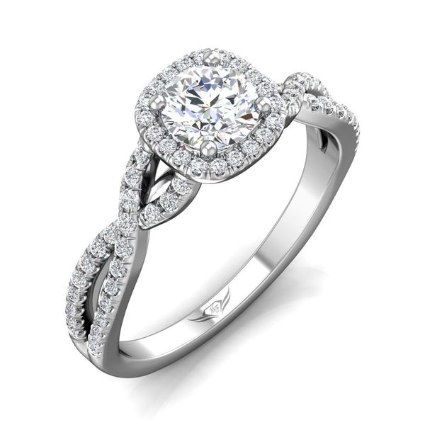 Flyerfit Split Shank 18K White Gold Engagement Ring H-I SI1 Image 5 Wesche Jewelers Melbourne, FL