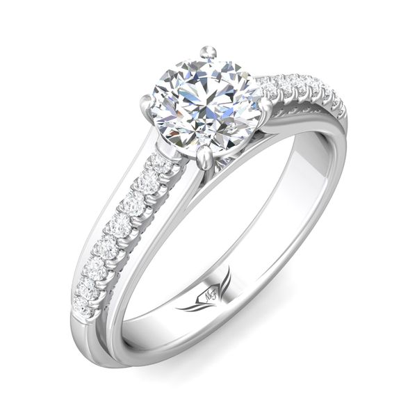 14K White Gold FlyerFit Micropave Engagement Ring Image 5 Cornell's Jewelers Rochester, NY