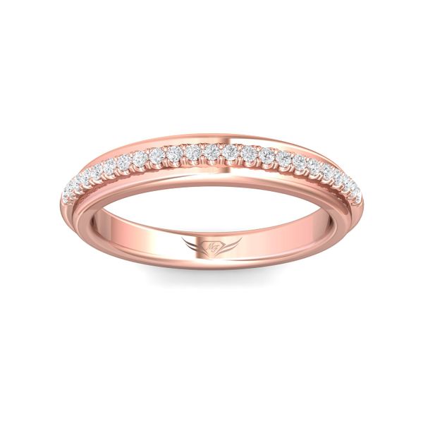 FlyerFit Micropave 14K Pink Gold Wedding Band  Image 2 Wesche Jewelers Melbourne, FL